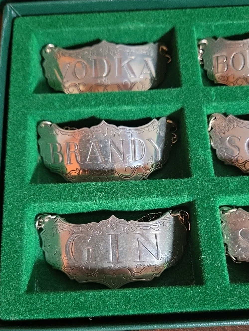 Vintage 1970s Kirk Stieff Historic Newport Reproduction Decanter Labels (Pewter)